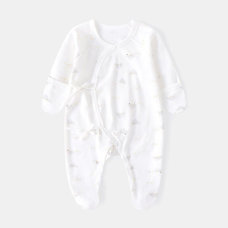 Apple Bear Cloud Print Baby Cotton Romper Suit For Newborns And Infants
