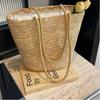 Straw Shoulder Straw Bag New Hand-woven Bag Large Capacity Versatile Bucket Bag Vacation Beach Bag Straw Bag Women
