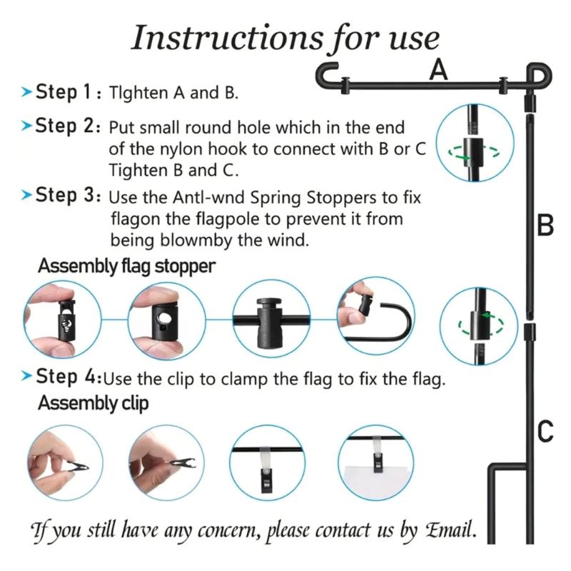 Pack Of 20 Adjustable Yard Flag Holder Clips Practical Flagpole Stand and Plums Blossom Stoppers Garden Decoration