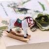 Miniature Christmas Horse Decors For Dollhouses Safe Craftsmanship Rocking Horse Chair