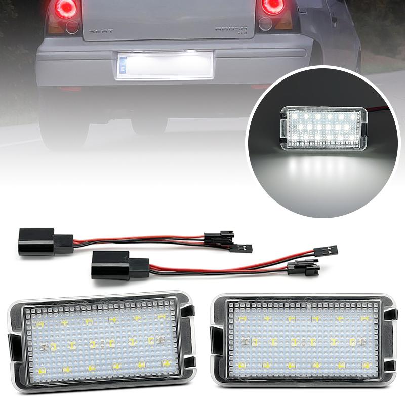 2Pcs LED License Plate Light For Seat Leon 1M Altea Arosa Cordoba Ibiza 6L Toledo 5P Replace OEM 5P0943021