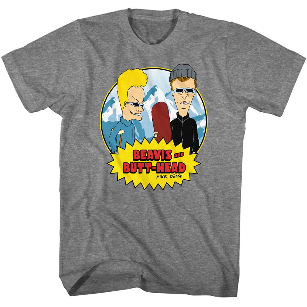 MTV Classic Cartoon Beavis And Butthead Snow Capped Mountains Men s T Shirt S