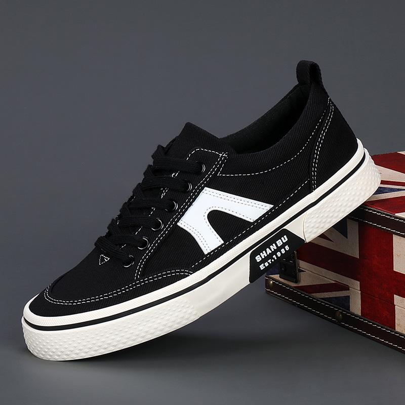 Men's Spring Korean-Style Canvas Low-Top Sneakers: Versatile, Breathable, Fashionable Casual Board Shoes