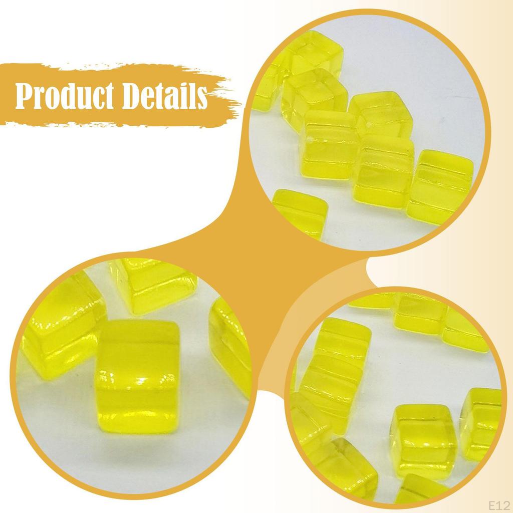 100 Pieces Acrylic Cubes Blank Dice DIY Learning Stacking Toy 1cm Board Game Building Blocks for