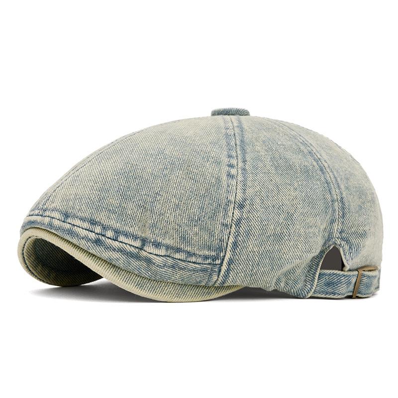 Vintage Denim Beret Autumn Newsboy Cap Men's British Forward Cap