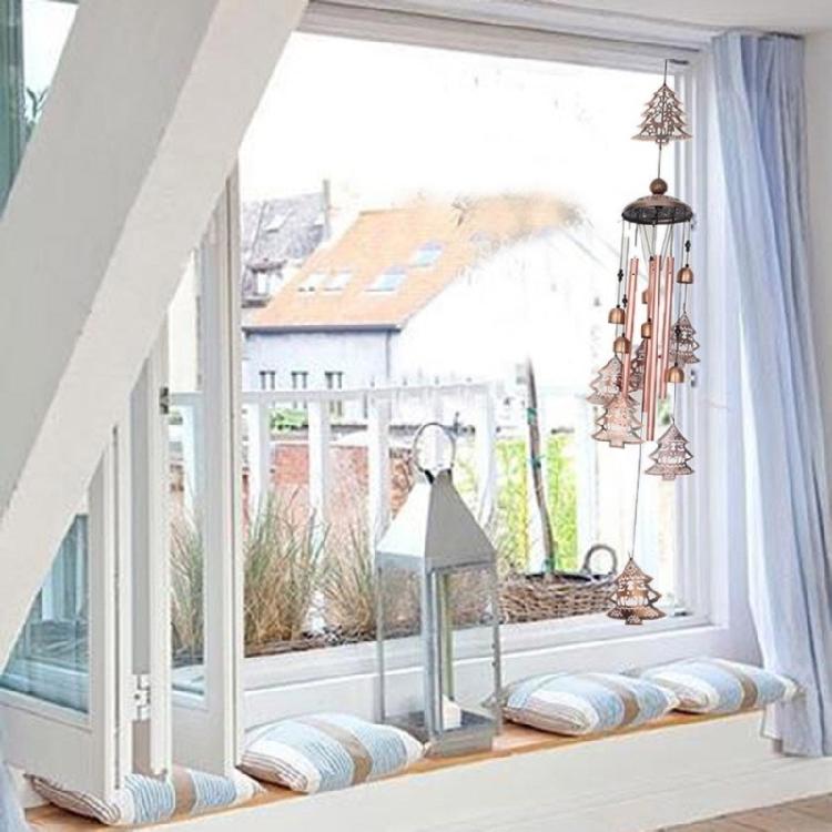 Festives Metal Windchime Bells Hanging Ornament for Christmas Trees, Creates Warm Holiday Ambiances