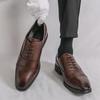 Pánské Oxfordky Brogues Derbys Hnědé Formální Business Černé Lakované Boty Smokingové Svatba Nadměrná Velikost