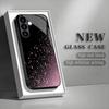 Pink Glitter Pattern Tempered Glass Phone Case Suitable for Samsung Galaxy S26 S25 S24 S22 S21 S20 FE/Ultra/Plus Anti Drop