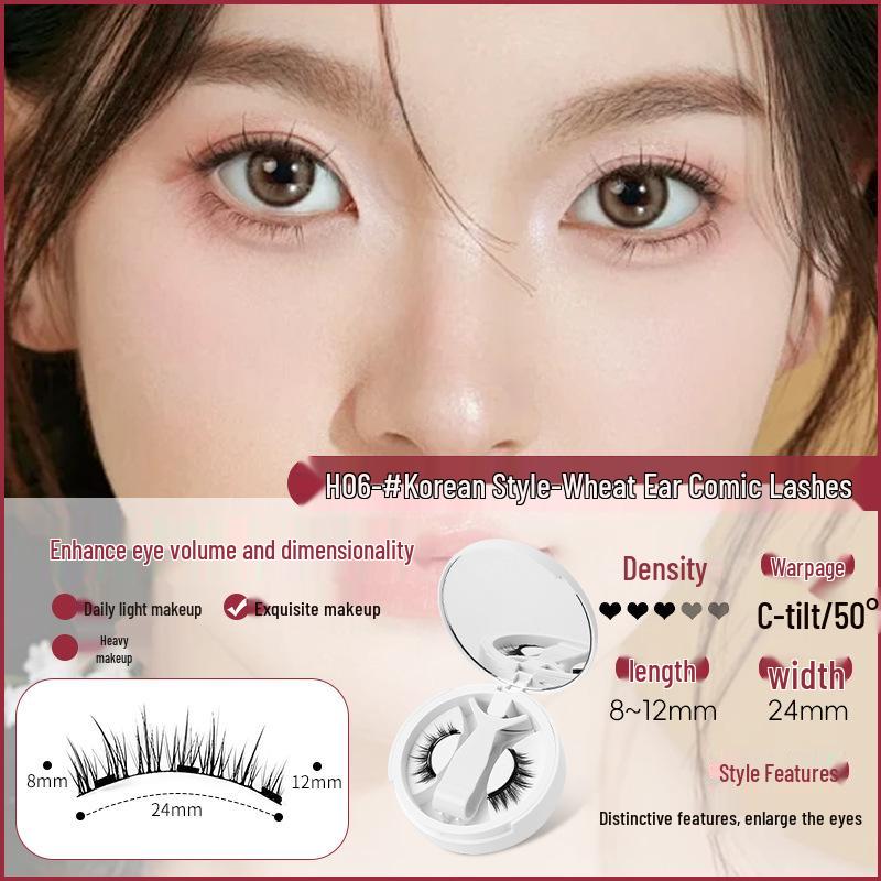 Magnetic False Eyelashes: Natural Set with Easy-to-Use Tweezers and Portable Case