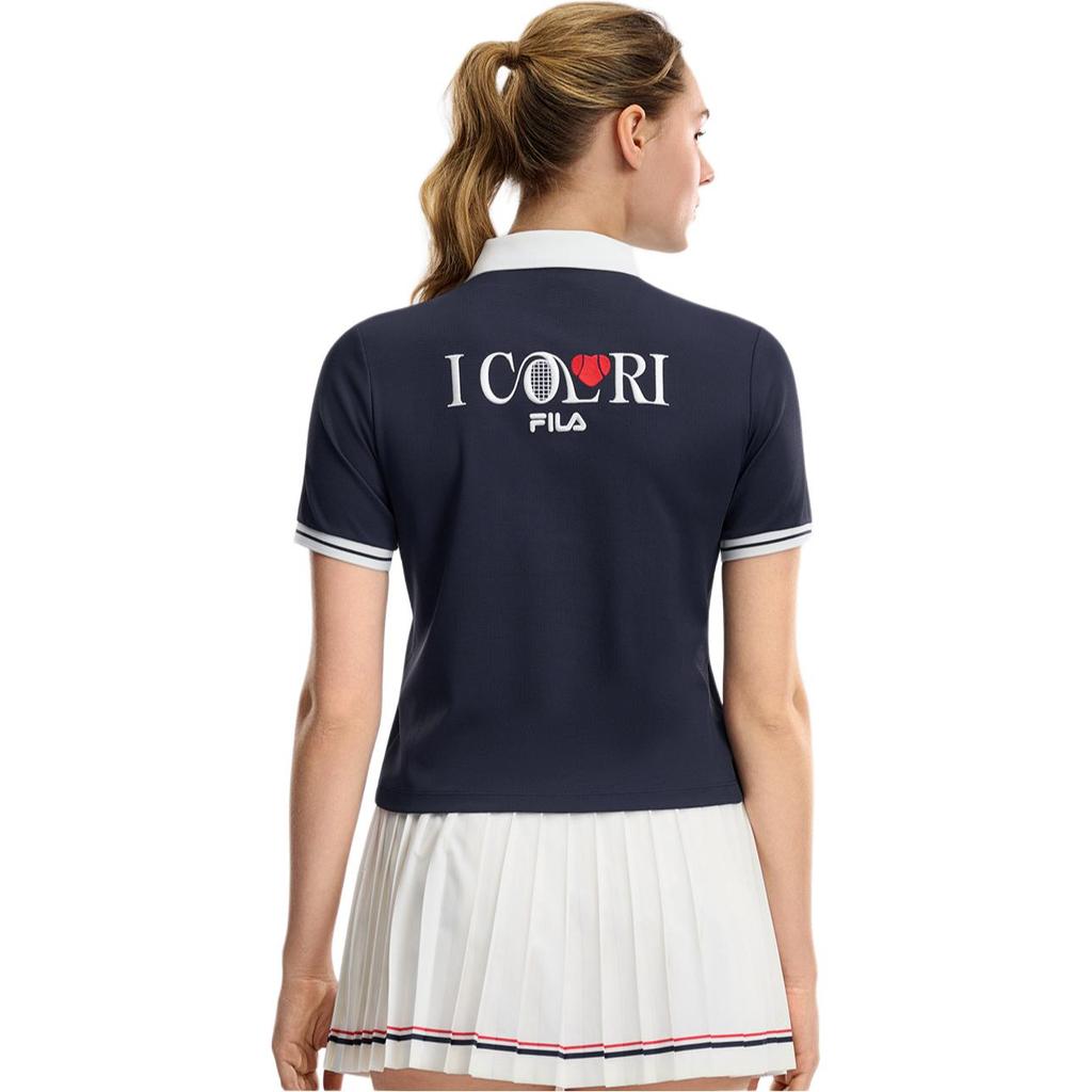 FILA Tennis Knitted Quick-Dry Short Sleeve Polo Shirt Women tops A51W623101F-NV