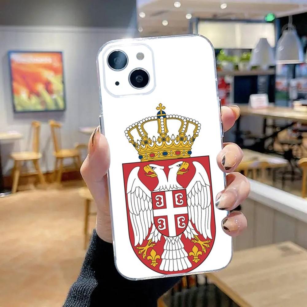 

Чехол для телефона с флагом Сербии для iPhone 16,15,14,13,12,11 Pro,Max,Plus,X,XS,XR,SE,Mini Прозрачный Силиконовый Мягкий iPhone11PRO