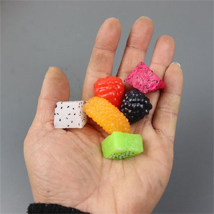 10PCS Colorful Fake Fruit Blocks Double Side Decorative Artificial Fruit Model