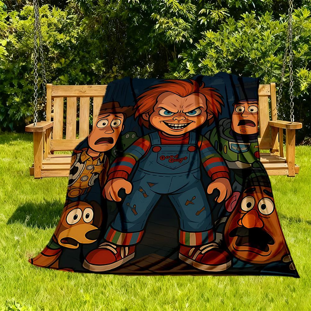 1pc Good Guys Outdoor Blanket Lightweight Flannel, Soft & Warm, All Season Use for Sofa, Outdoor, Camping, Living Room, Office, Chair