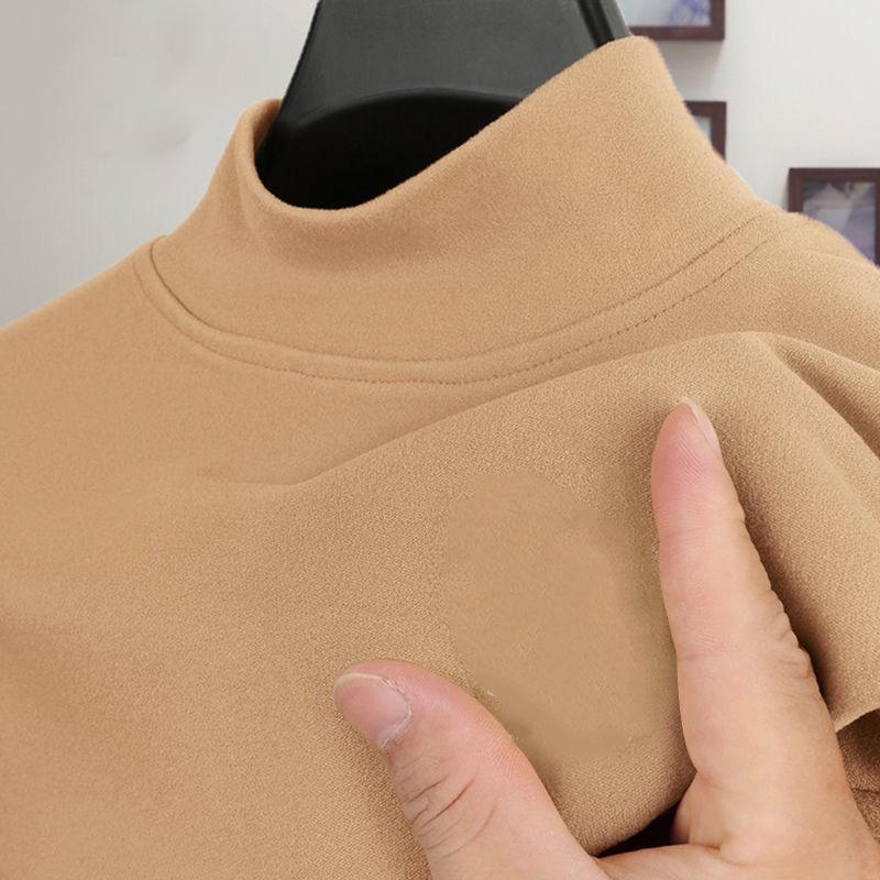 Men's German Fleece Double-Sided Warm Turtleneck Shirt - Versatile Long-Sleeved Top for Autumn and Winter