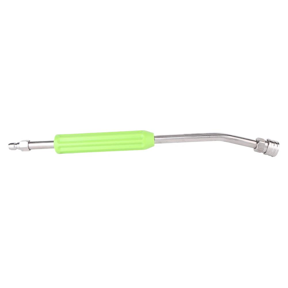 Car Wash Gun Extension Rod Stainless Steel High Pressure Water Gun Extension Rod Curved 1/4 Quick Connector Car Wash Accessories