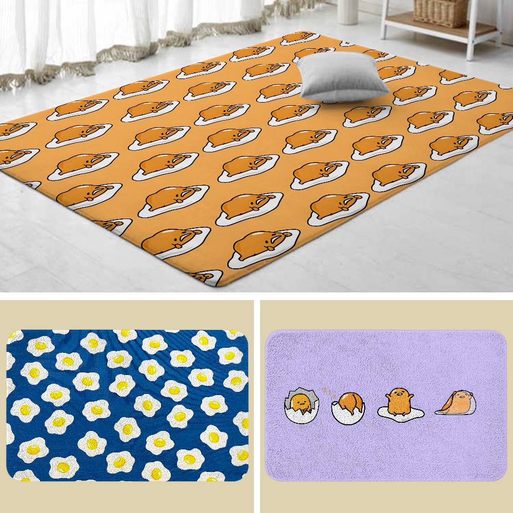Cute Gudetama Floor Mats Home Laundry Rug Carpet For Living Room Decor Lounge Area Anti-slip Foot Mat Entrance Doormat