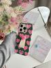 Koreanischer INS Schicker Rosa Herz 3D Ring-Strap Modisches Handyhülle für iPhone 17 16 15 14 13 Pro Max Rückseite für 12 Pro