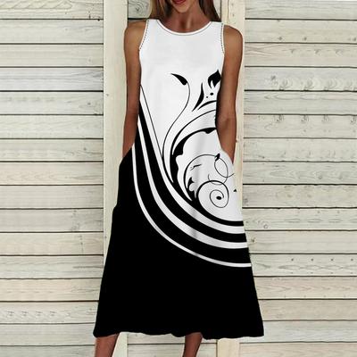 Summer Fashion Sexy Sleeveless Dress Soft Casual 3D Leaf Pattern Print Dress Sleeveless Sling Dress Summer Suspender Dress