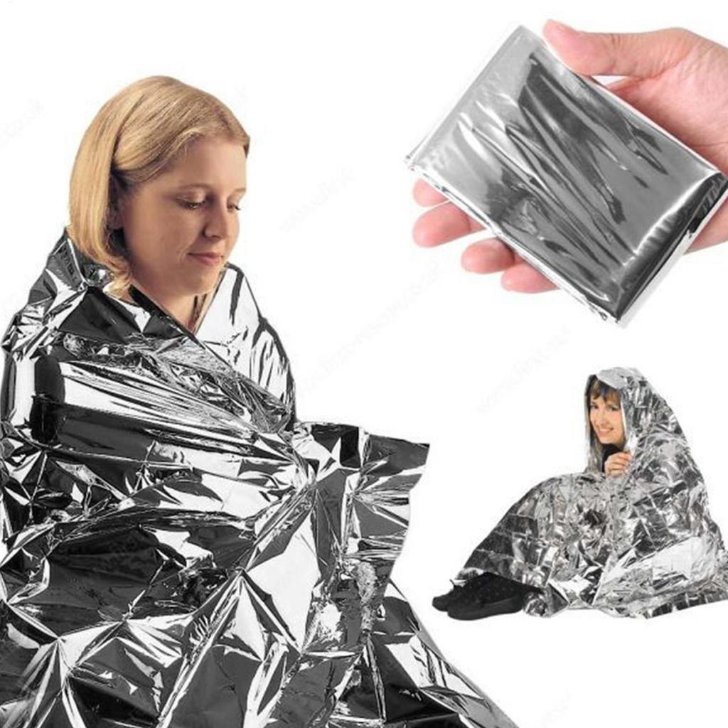 Emergency Blanket Outdoor Survive First Aid Military Rescue Kit Windproof Waterproof Foil Thermal Blanket for Camping