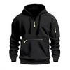Autumn Men's Hoodie with Waterproof Zipper Pockets, Multi Pocket Pullover, Men's Sports and Casual Hoodie