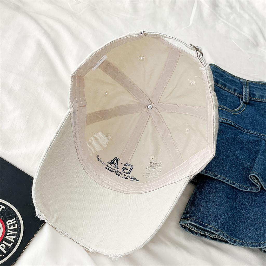 Letter Embroidered Stitching Baseball Hat For Men Women Solid Color Plain Color Vintage Adjustable Sunscreen Peaked Cap Unisex Casual Duckbill Hat