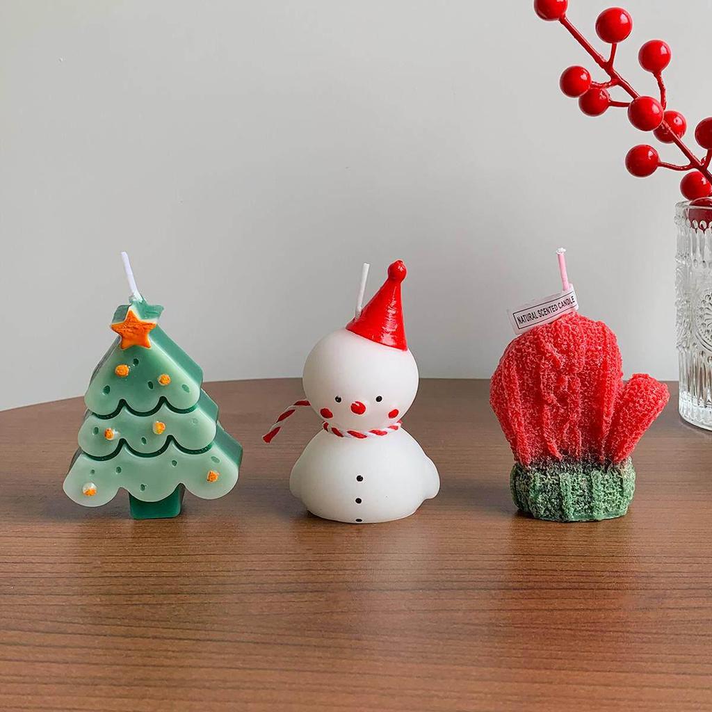 Creative Christmas Snowman Candle Ornament - Cute Gift and Holiday Atmosphere Decor for Girls