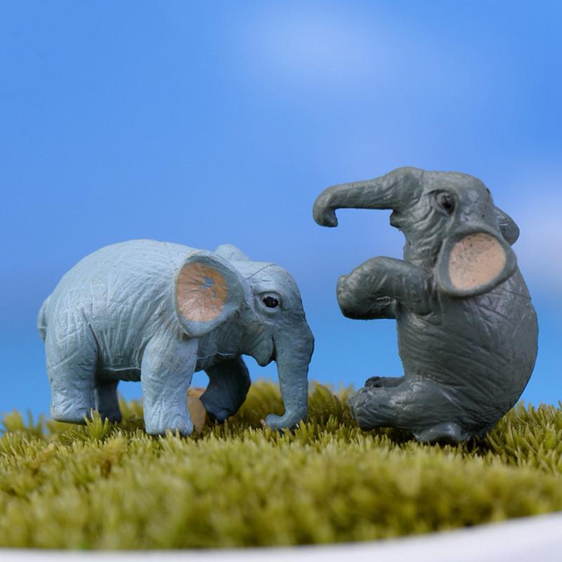 Mini Simulation Elephant Ornament DIY Micro Landscape Accessory Home Decor Ornament 5PC