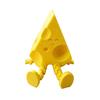 Novelty Cheese Sculpture with Movable Joints, 3D Printed Funny Cheese Slice Figurine Fidget Toy for Stress Relief, Office Desk Accessories