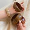 Wooden Geometric Statement Bracelet Women Vintage Texture Boho Chic Chunky Cuff Bangle Fashion Accessory