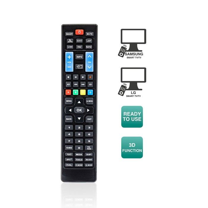 Télécommande - Ewent - EW1575 - Noir - Compatible LG et Samsung - Plug and Play