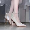 French temperament high heels new design sense niche not tired feet bridesmaid wedding dress two wear wedding shoes bride shoes