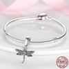 Sterling Silver S925 Sparking Dragonfly Butterfly Fit Original  Bracelet Necklace DIY Bead For Women Jewelry Making Gift