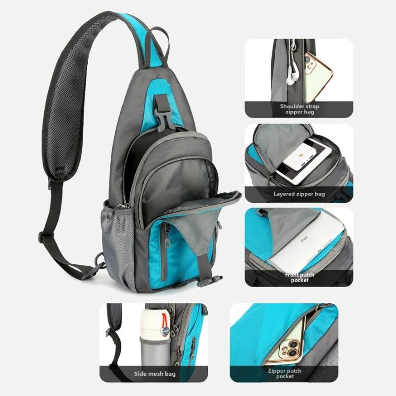 Men'S Leisure Outdoor Hiking Bike Shoulder Bag, Waterproof Sports Crossbody Bag, Travel Backpack, Men'S Chest Bag, Shoulder Bag