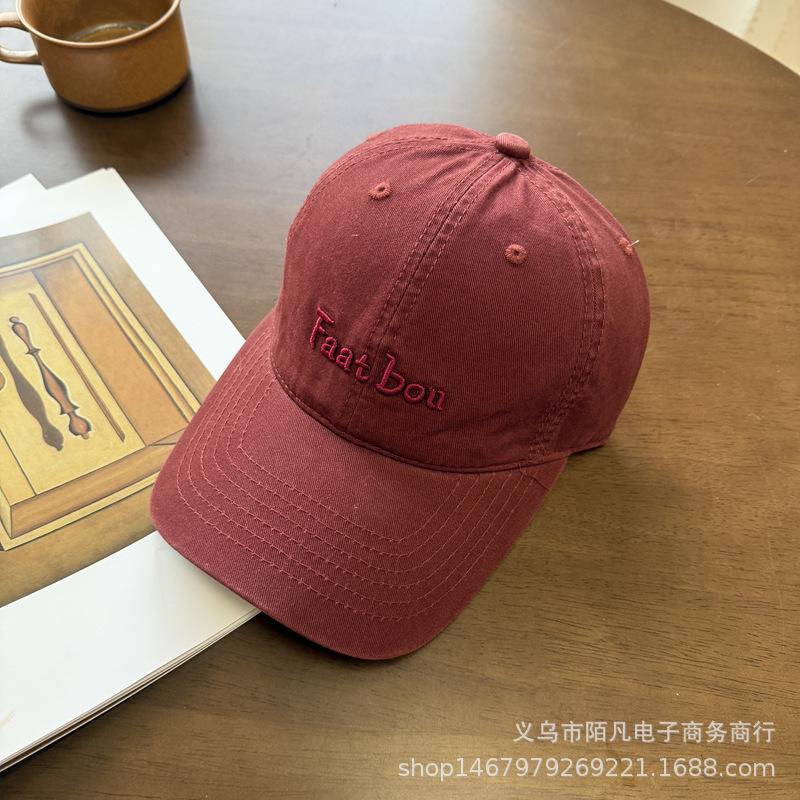 Letter three-dimensional embroidered baseball cap men's simple and versatile face cap couple fashion soft top sun hat
