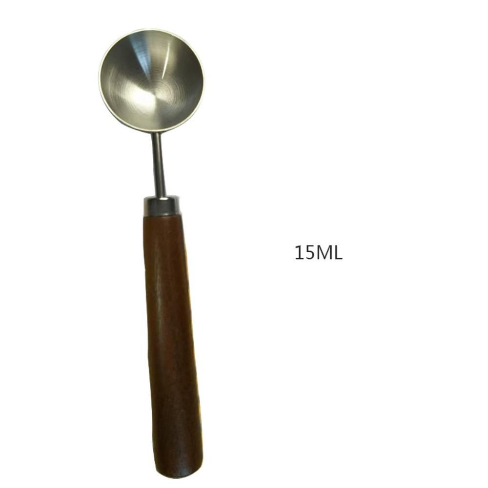 

15/30 мл Круглая мерная ложка для кофе Деревянная ручка Мерные инструменты для кухни Столовая ложка Ложка Инструмент для домашней выпечки Нержавеющая сталь