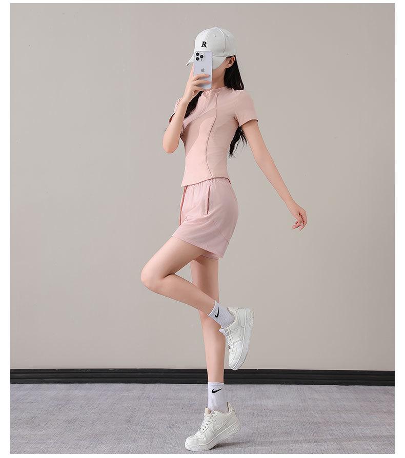 Women's Summer 2025 Quick-Dry Casual Black Fitness Yoga Top & Shorts Set