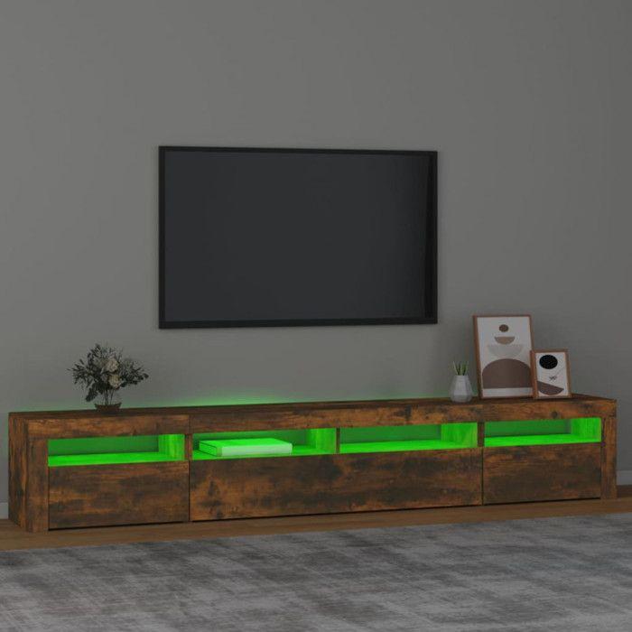 VidaXL Meuble TV avec Lumières LED Centre de Divertissement Rangement Meuble Média Meuble de Salon Salle de Séjour Maison 3152727