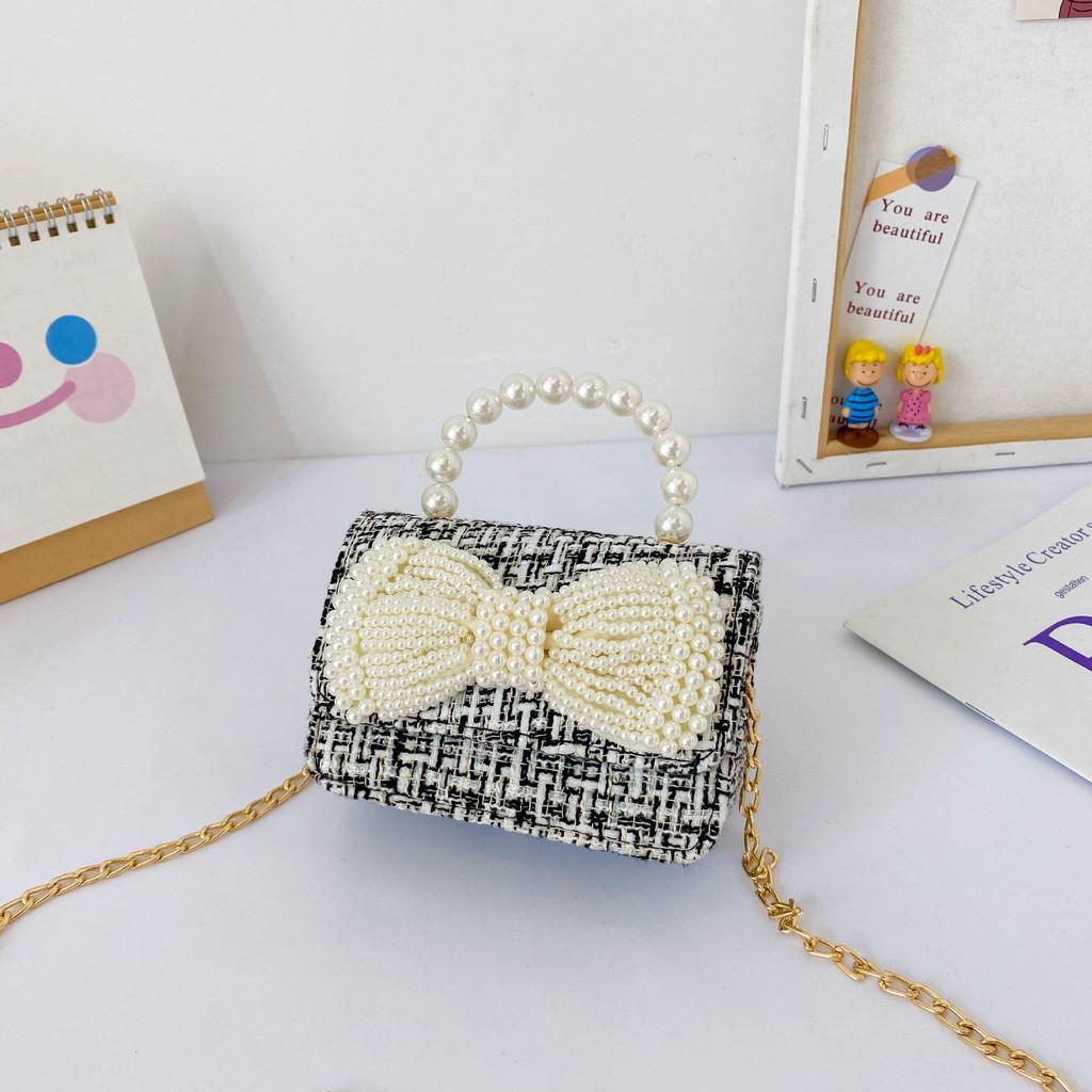 Модная детская мини-сумочка из мягкой кожи с милым дизайном в виде банта для девочек Black