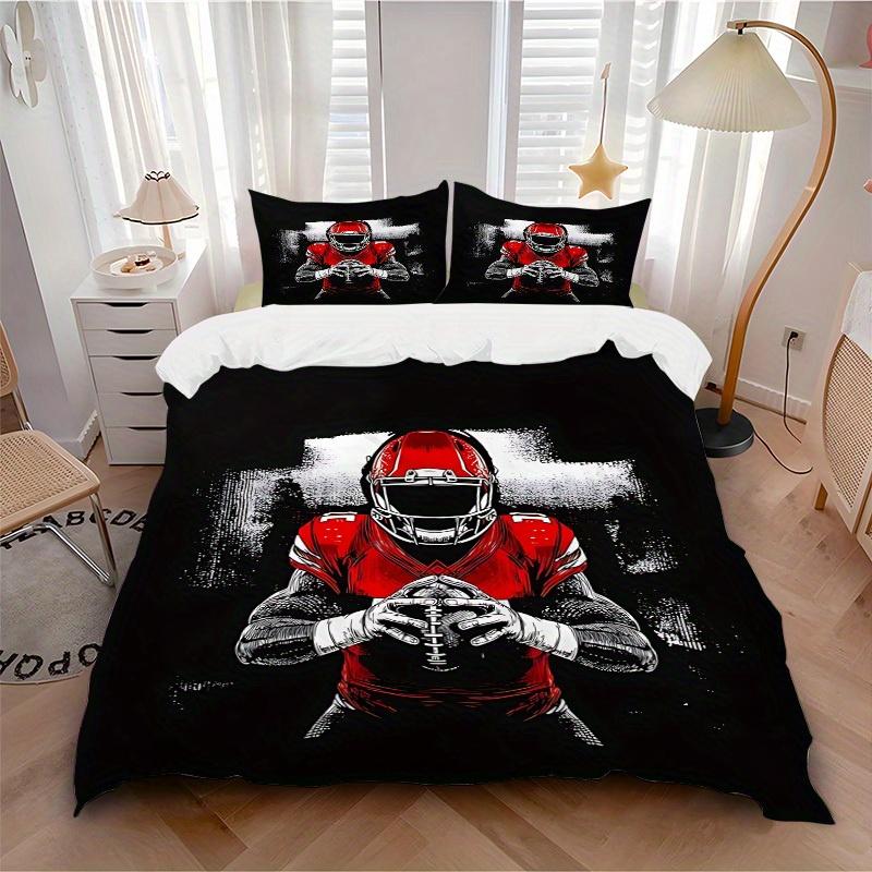 

3pcs set Football Player 1 Quilt Cover + 2 Pillowcases, All Seasons Bedroom Setting, Perfect for Home and Dorm Decor a169 135x200cm