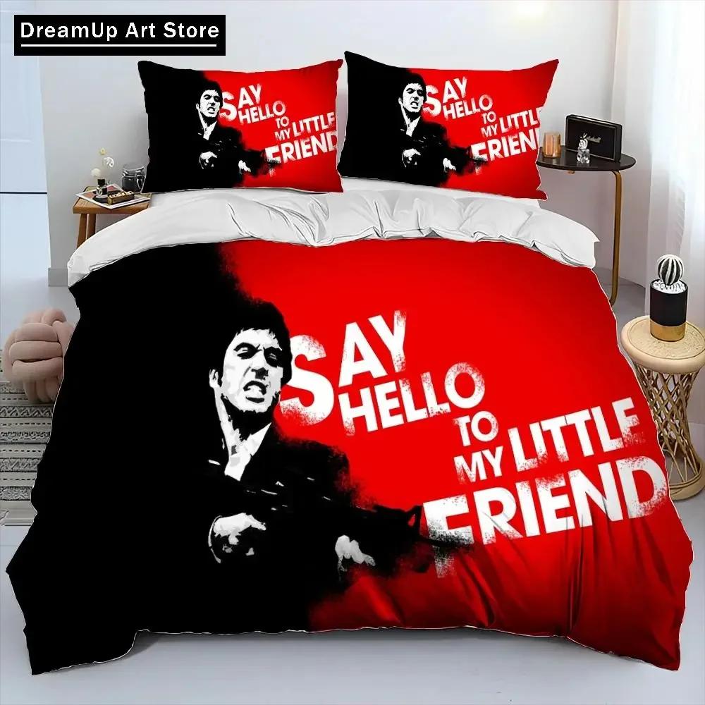 3D Print Movie Scarface Tony Bedding Set Boys Girls Twin Queen Full Size Duvet Cover Pillowcase Bed Adult Fashion Home