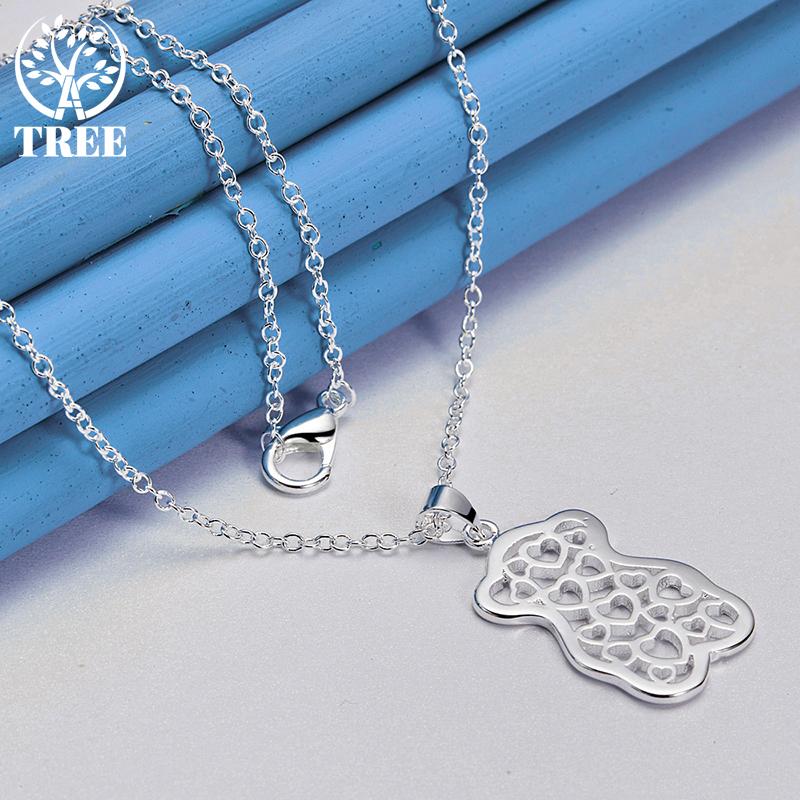 

Ожерелье с подвеской «Маленький медвежонок» из стерлингового серебра 925 пробы для женских модных очаровательных ювелирных изделий O-40cm