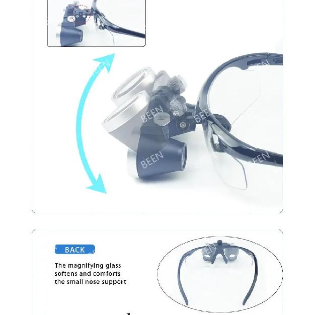 3.5x320-420mm Óculos Lupa Odontológica Laboratório Lupa Médica Dentistas Lente Óptica Cirúrgica Lupa Preta