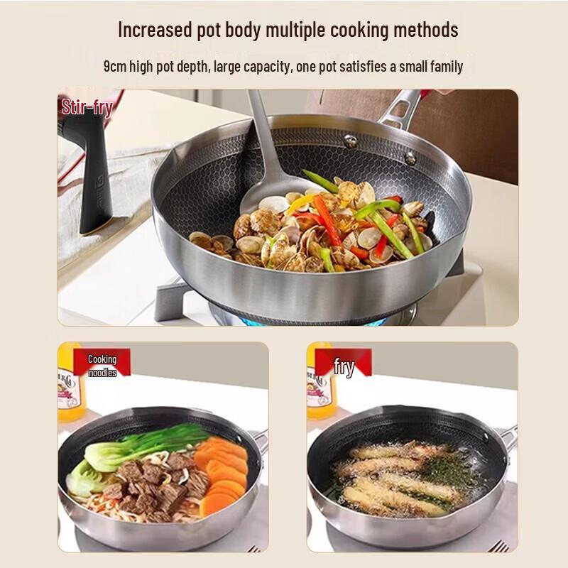 Kangbahu 5th Gen 28cm 316L Stainless Steel Honeycomb Wok