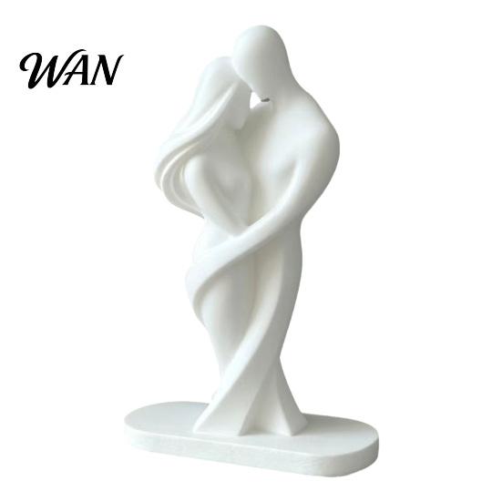 Love Themed Decoration 3D Printed Couple Figurine Romantic Abstract Hugging Lover Statue Anniversary Nordic Style Decor Wedding Gift for Living белый