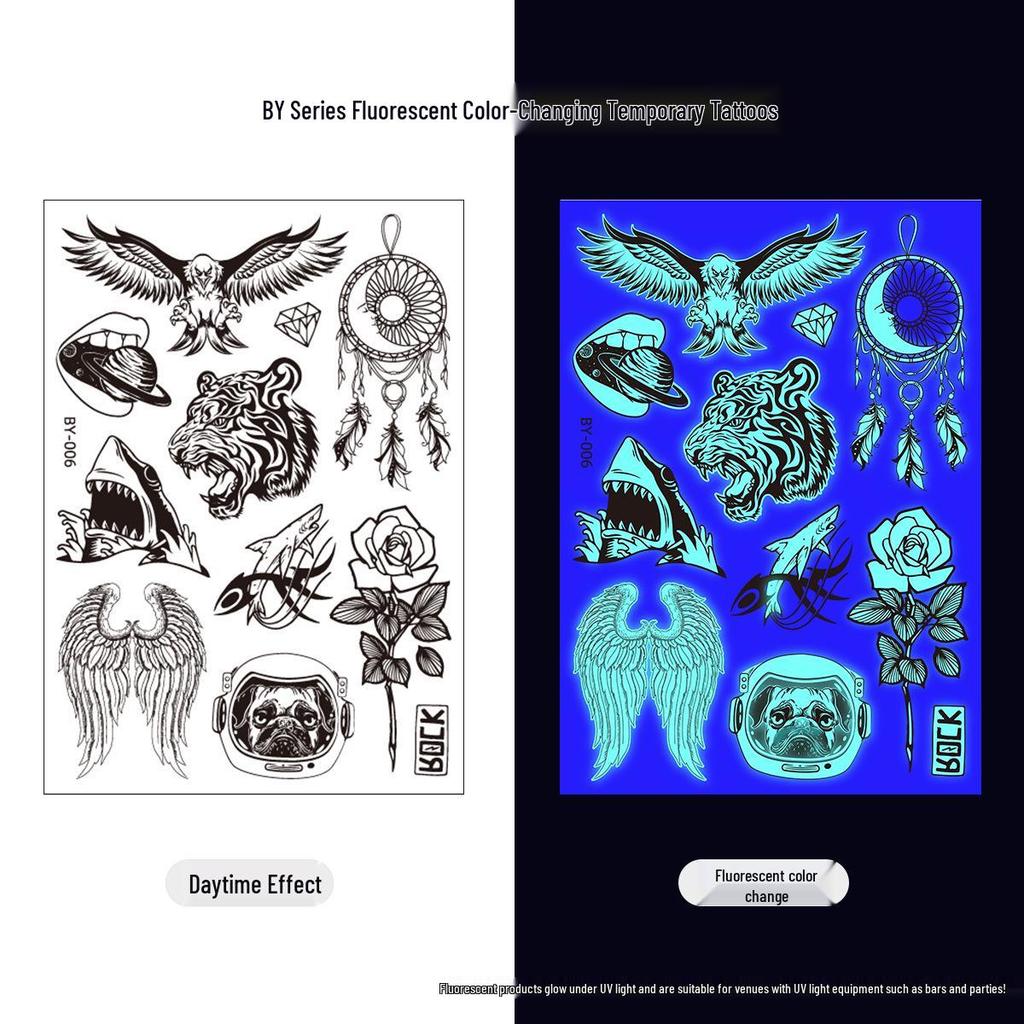 Creative Fluorescent Waterproof Full Arm and Face Tattoo Sticker