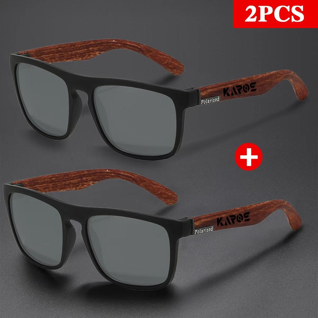 Karos 2Pcs Fashion Vintage Square Sunglasses Men Women Brand Designer Sun Glasses Uv400 Driving Fishing Eyewear