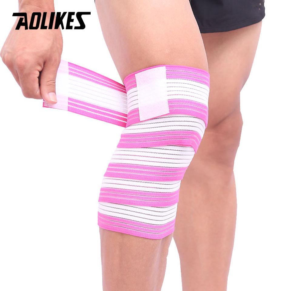 Aolikes Elastic Bandage Tape Knee Support Strap Shin Guard Compression Protector For Ankle Leg Wrist Wrap Sports
