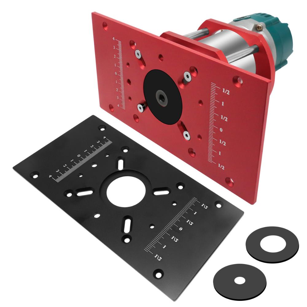 Woodworking Aluminum M8 Router Insert Plate,Carving Machine Lift Base,Router‑Table Lifting System for 65mm Motor