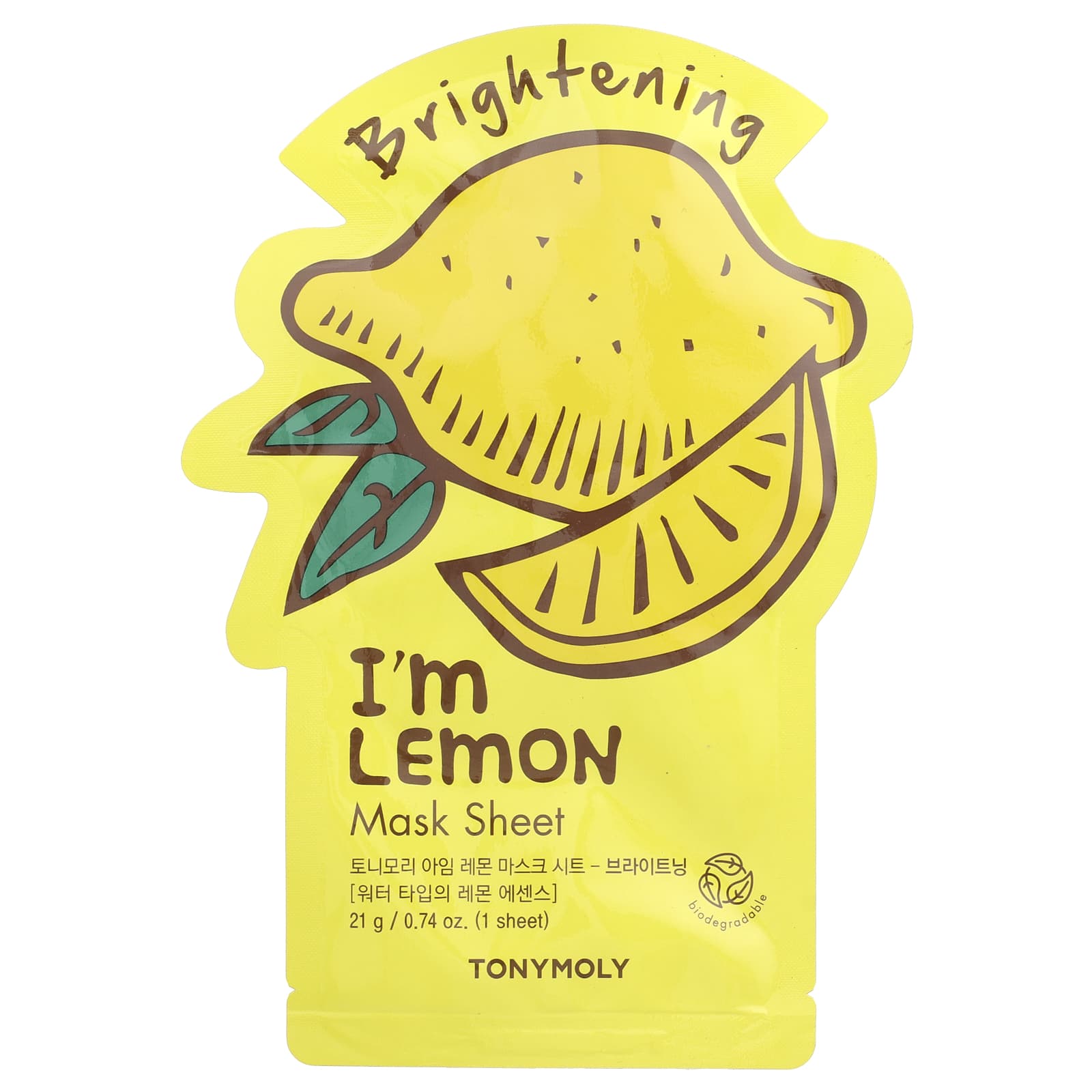 

I m Lemon, Brightening Beauty Mask Sheet, 1 Sheet, 21G(0.74Oz)