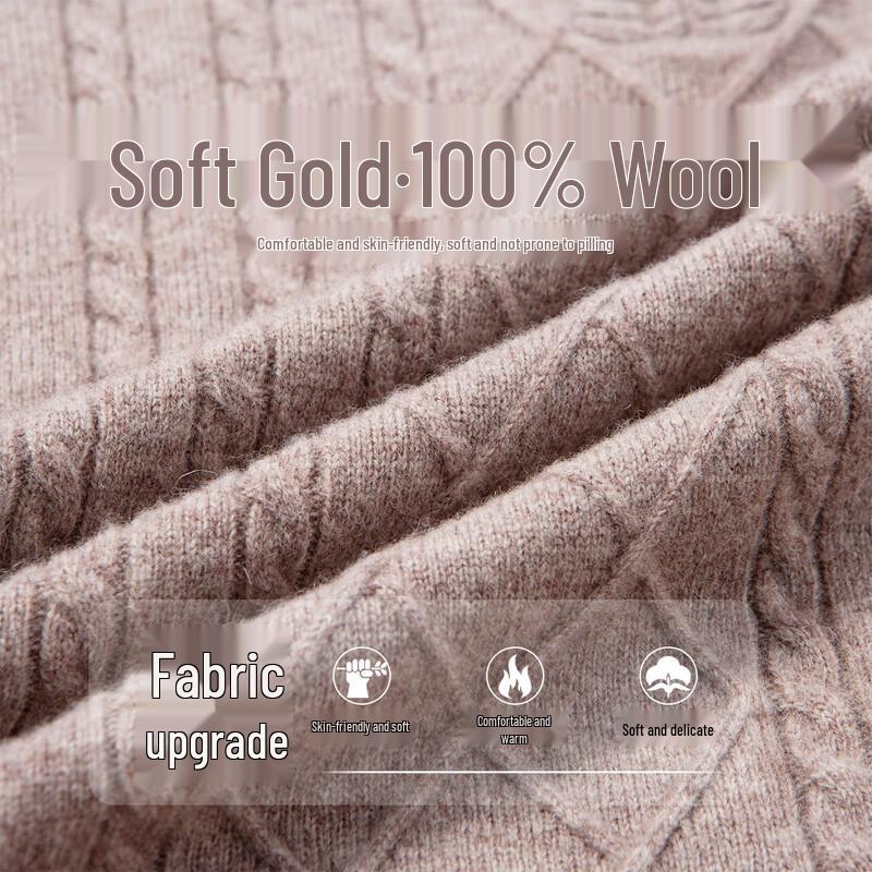 Męski sweter Hodo z 100% wełny jagnięcej, z półgolfem